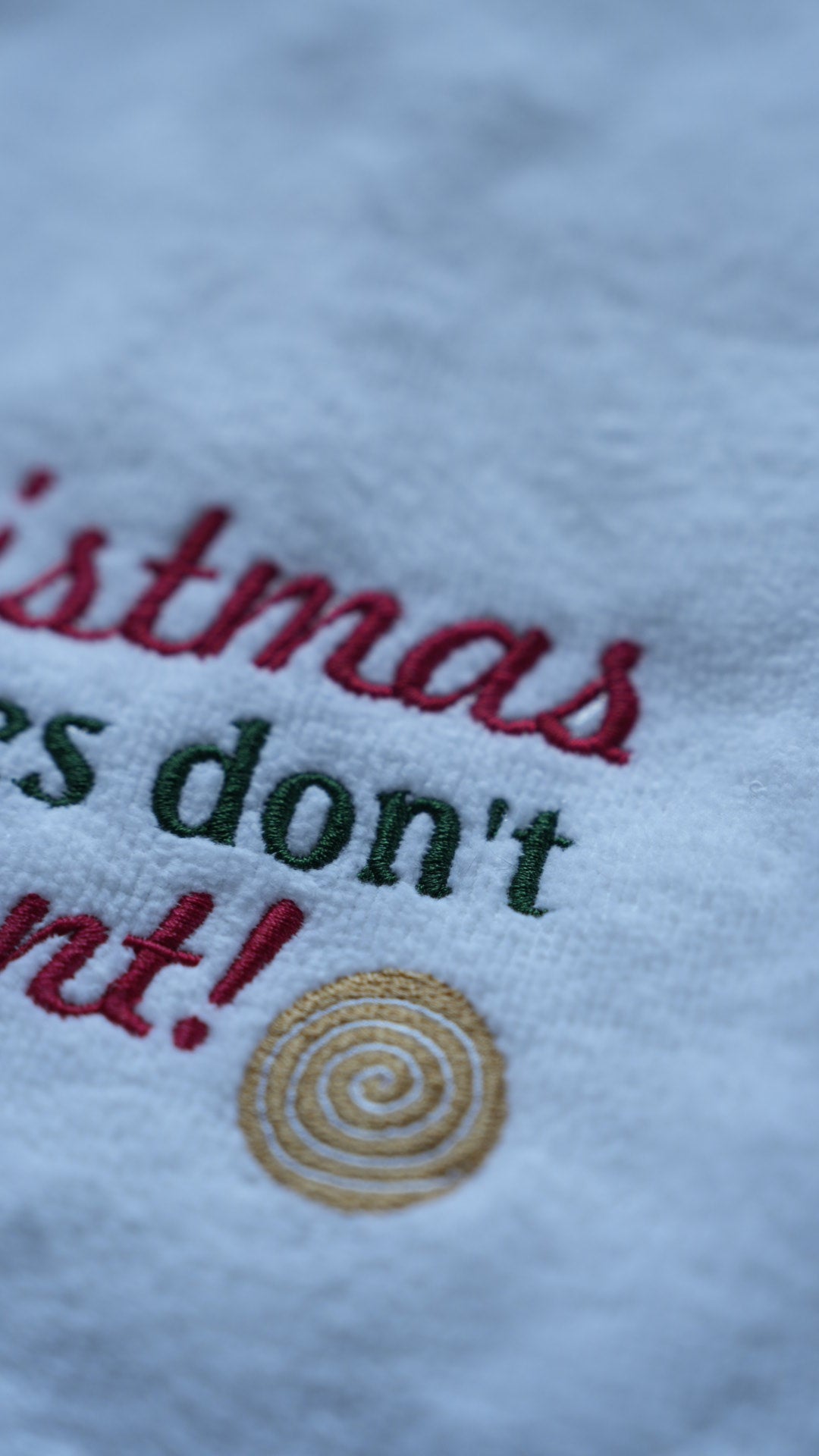 Embroidered Christmas Calories Kitchen Hand Towel 16"x26"
