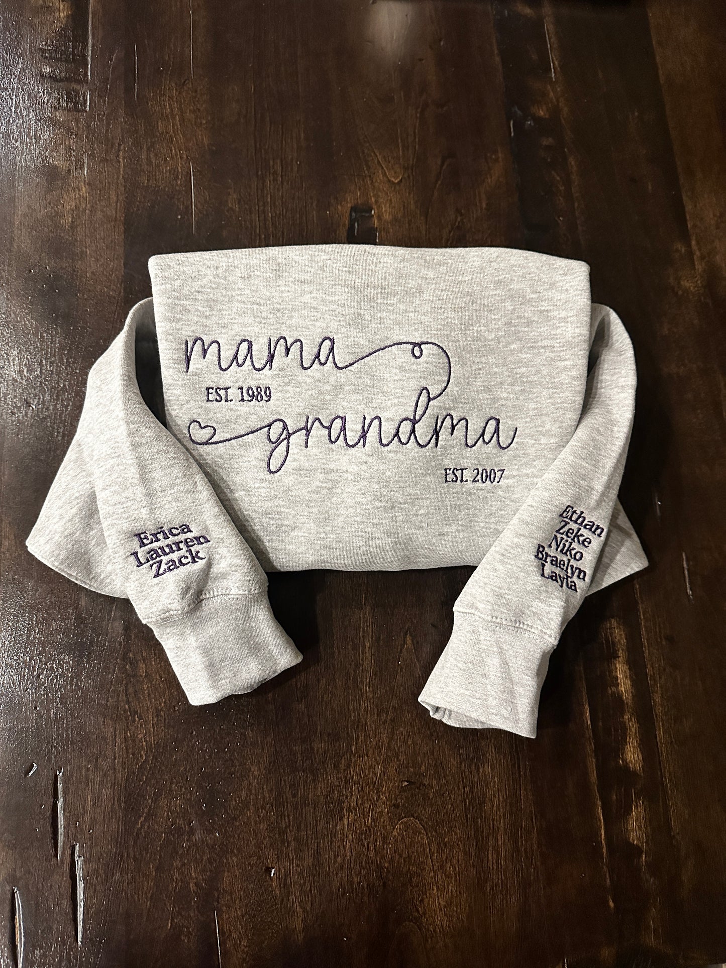 Custom Mama/Grandma Embroidered Sweatshirt