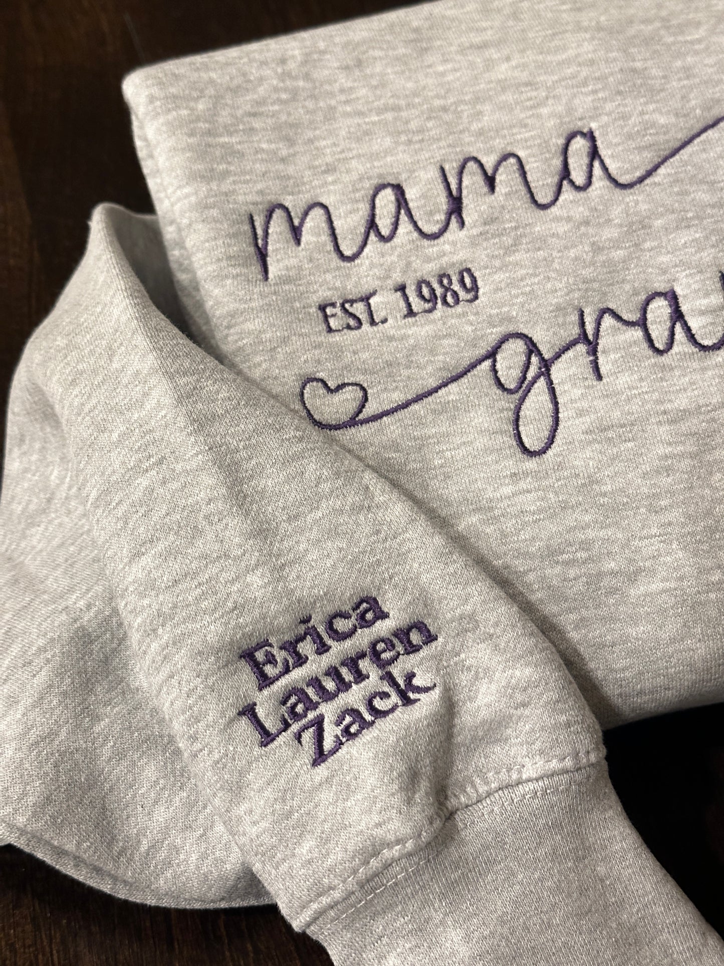 Custom Mama/Grandma Embroidered Sweatshirt